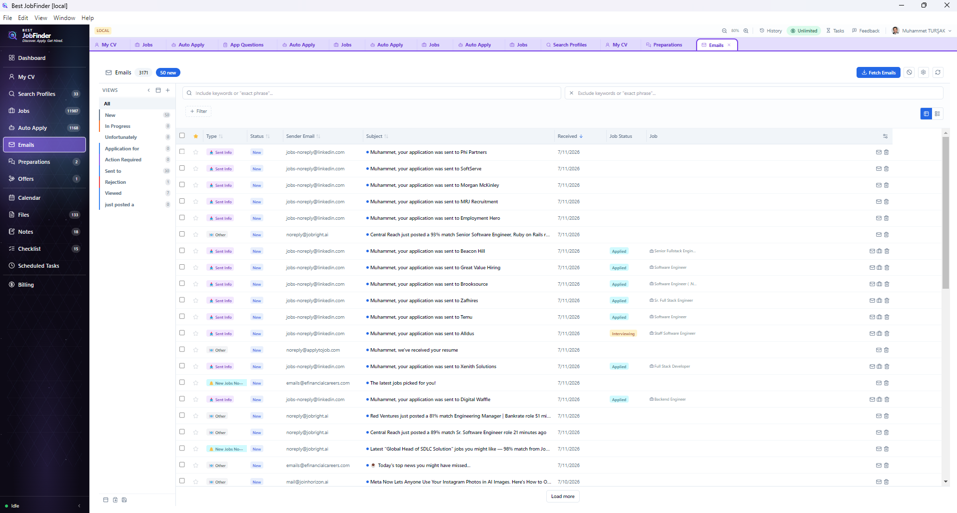 Inbox Intelligence — Best JobFinder app screenshot